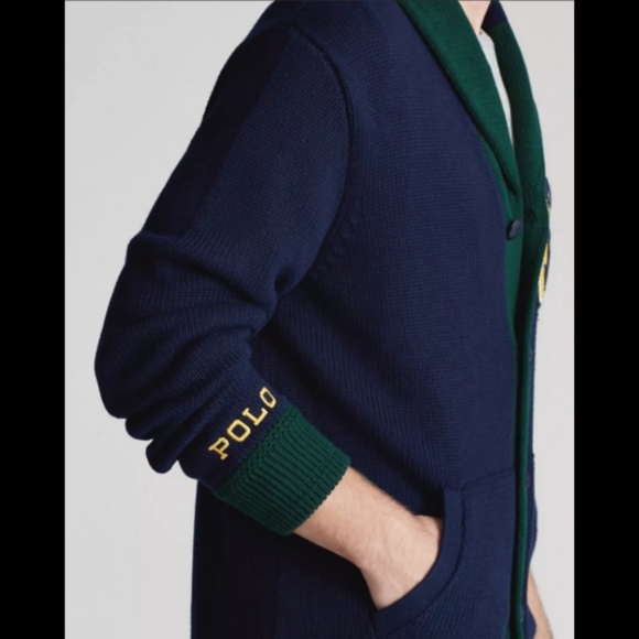 Polo Ralph Lauren P-wing Letterman Cardigan Size Small - Picture 8 of 11